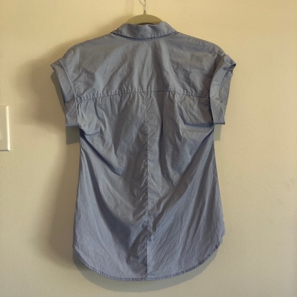 J. Crew Short Sleeve Popover Shirt- Blue - Picture 7 of 7